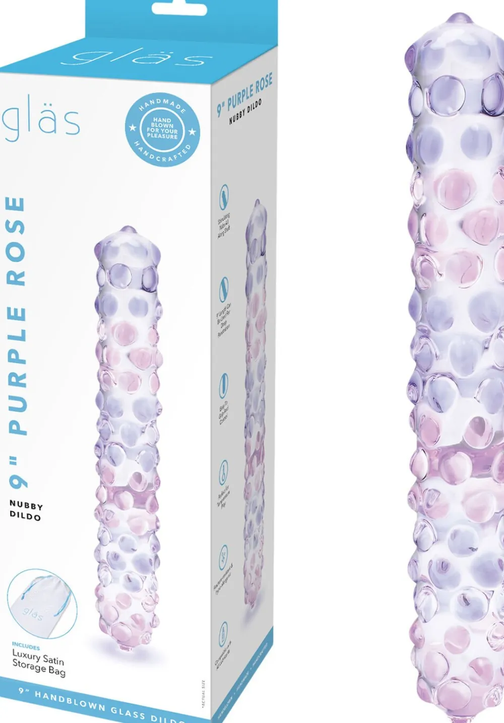 GLAS - PURPLE ROSE NUBBY DILDO>Iroha Outlet