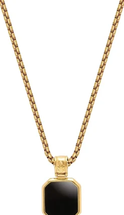 Necklace with Square Onyx Pendant>Nialaya New