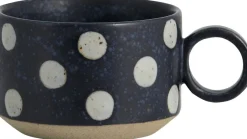 Nordal GRAINY tea cup w. handle, dark blue/sand