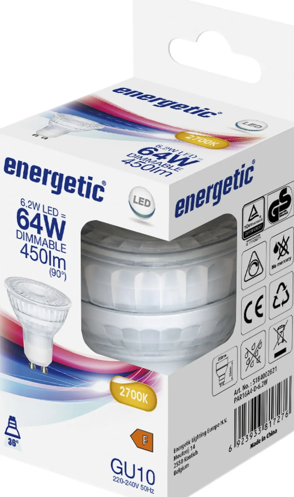 DFTP GU10 | PAR16 | Dim | 2700 Kelvin | 450 Lumen