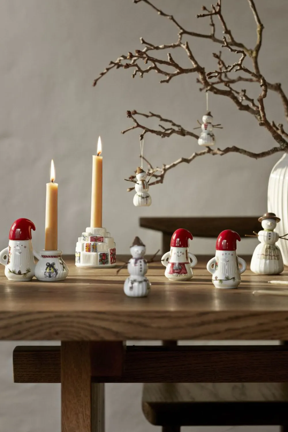 Kähler Hammershøi Christmas Nissefar Ø6 cm hvid m. deko Outlet