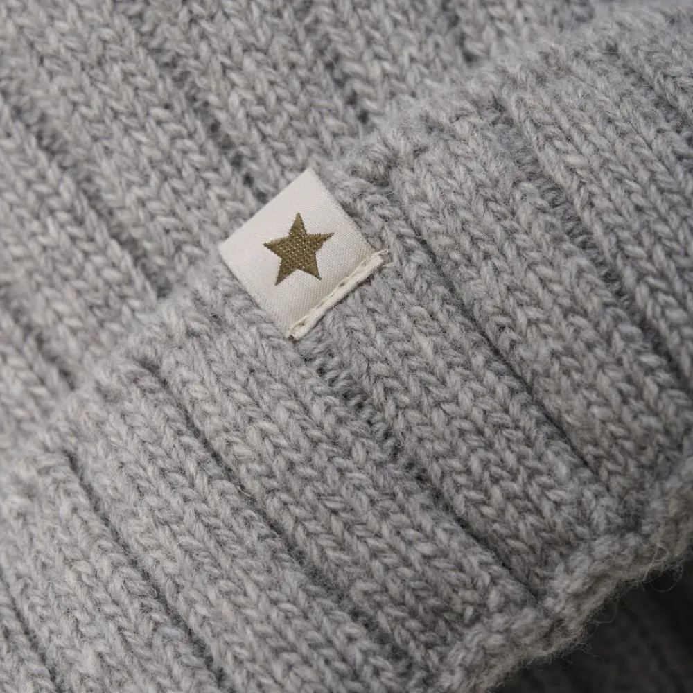 Børn Huttelihut Hat Knit Alpaca Pompom