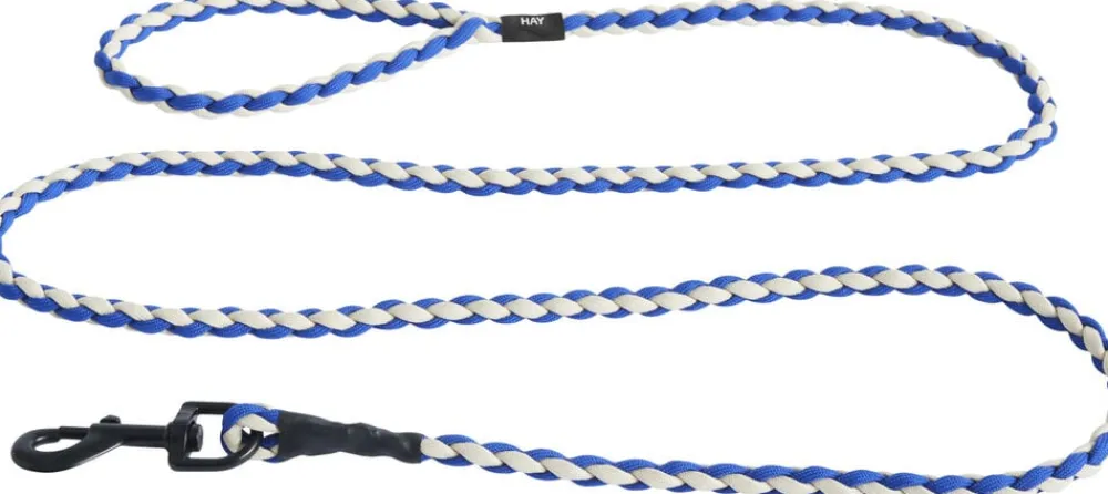 Hay Dogs Leash-Braided-Blue, off-wh