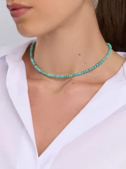 Nialaya Heishi Choker with Silver