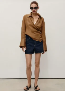 Dame MANGO High-waisted straight-fit denim sho