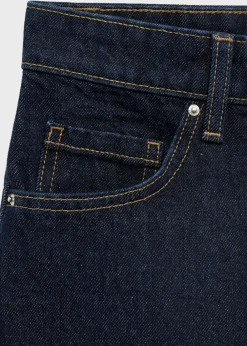 Dame MANGO High-waisted straight-fit denim sho