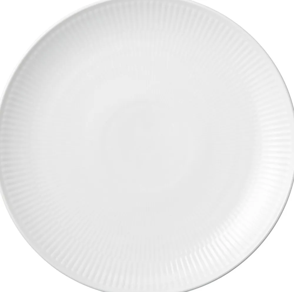Royal Copenhagen Hvid Riflet 19 cm. coupe tallerken Discount