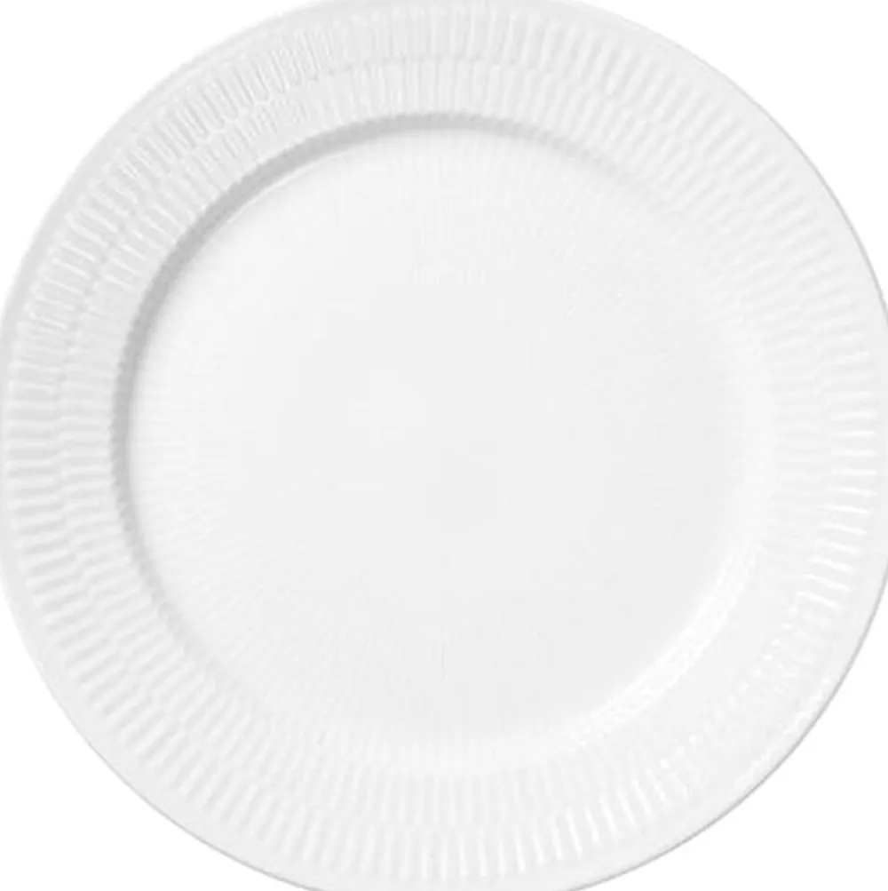 Royal Copenhagen Hvid Riflet 19 cm. tallerken