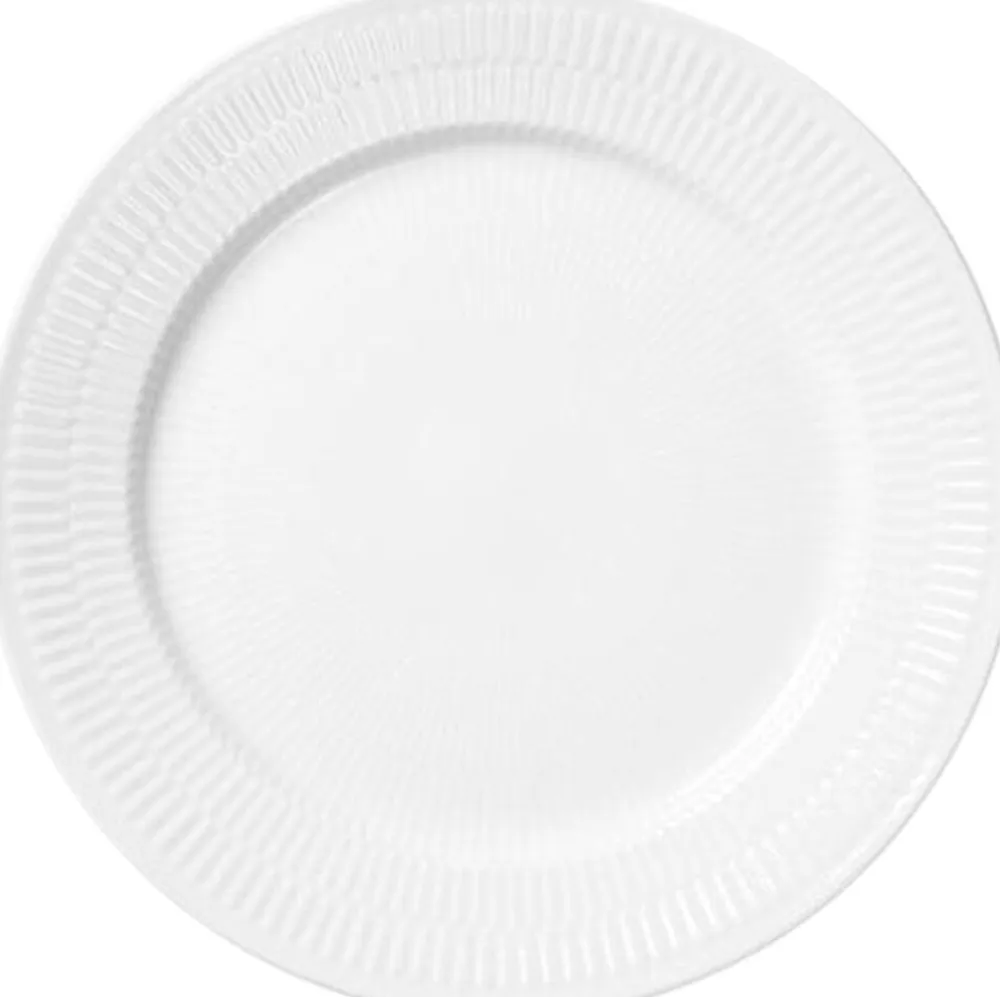Hvid Riflet 27 cm. tallerken>Royal Copenhagen Clearance