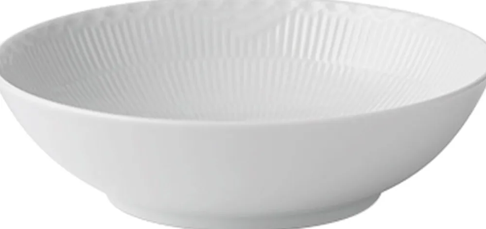 Royal Copenhagen Hvid Riflet Halvblonde 1,1 l. skål Clearance