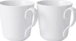 Royal Copenhagen HVID RIFLET 2-PAK KRUS, 28 CL