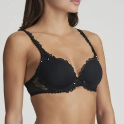 Marie Jo Jane hjerteformet bh med vattering Sort Outlet