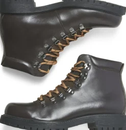 Jack & Jones JFWDAMIAN LEATHER BOOT STYD LN Brown stone New