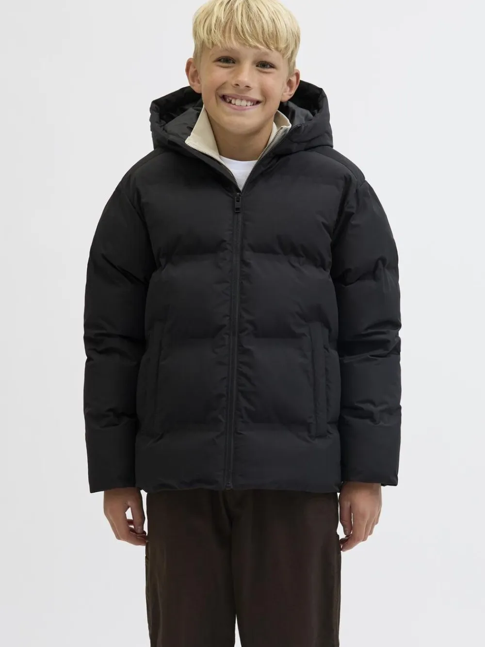 Jack & Jones JJESOHO PUFFER HOOD SN JNR Sort Online