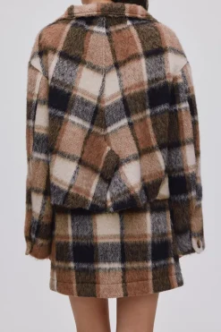 Rabens Saloner Jumbo check jacket - Ehsan Brown check Discount