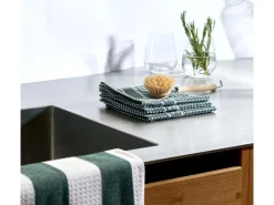 Pillivuyt Karklude 32 x 32 cm 3 stk. Grøn/Hvid 100 % økologi Online