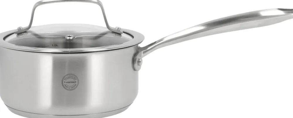 Pillivuyt Gourmet Kasserolle med glaslåg Roya 1,5 liter 16 cm Rustfrit stål Hot