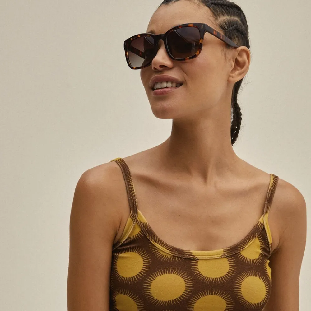 Pilgrim KATYA recycled sunglasses tortoise brown/gold Outlet