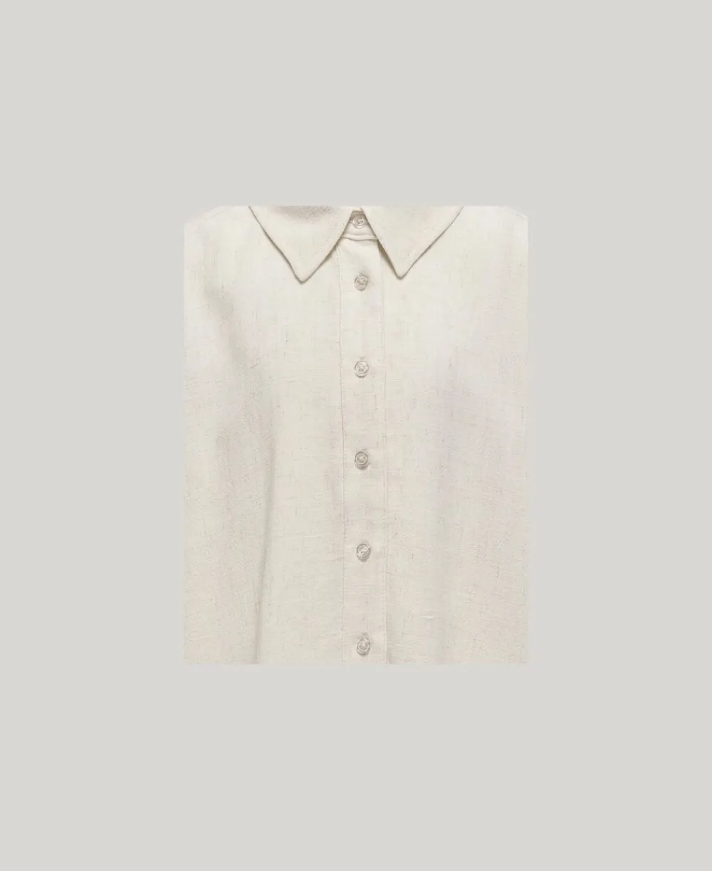 ONLY KOGSIESTA L/S LINEN BLEND OVS SHIRT Moonbeam Hot