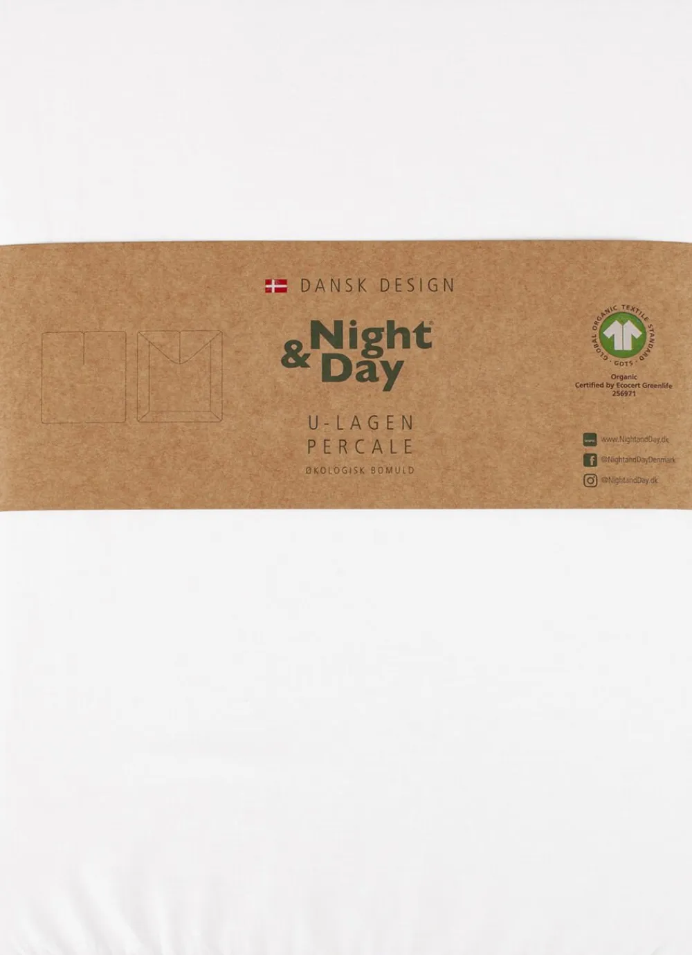 Night & Day Økologisk U-split lagen, percale - GOTS,