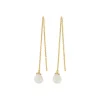 Dame Pernille Corydon Jewellery Lagoon Earchains 10 cm Baroque pearl