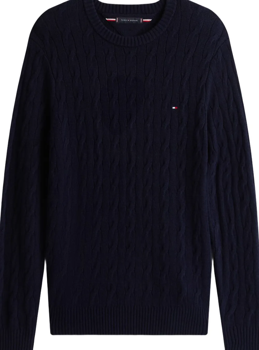 Tommy Hilfiger LAMBSWOOL BLEND CABLE CREW Desert sky Discount
