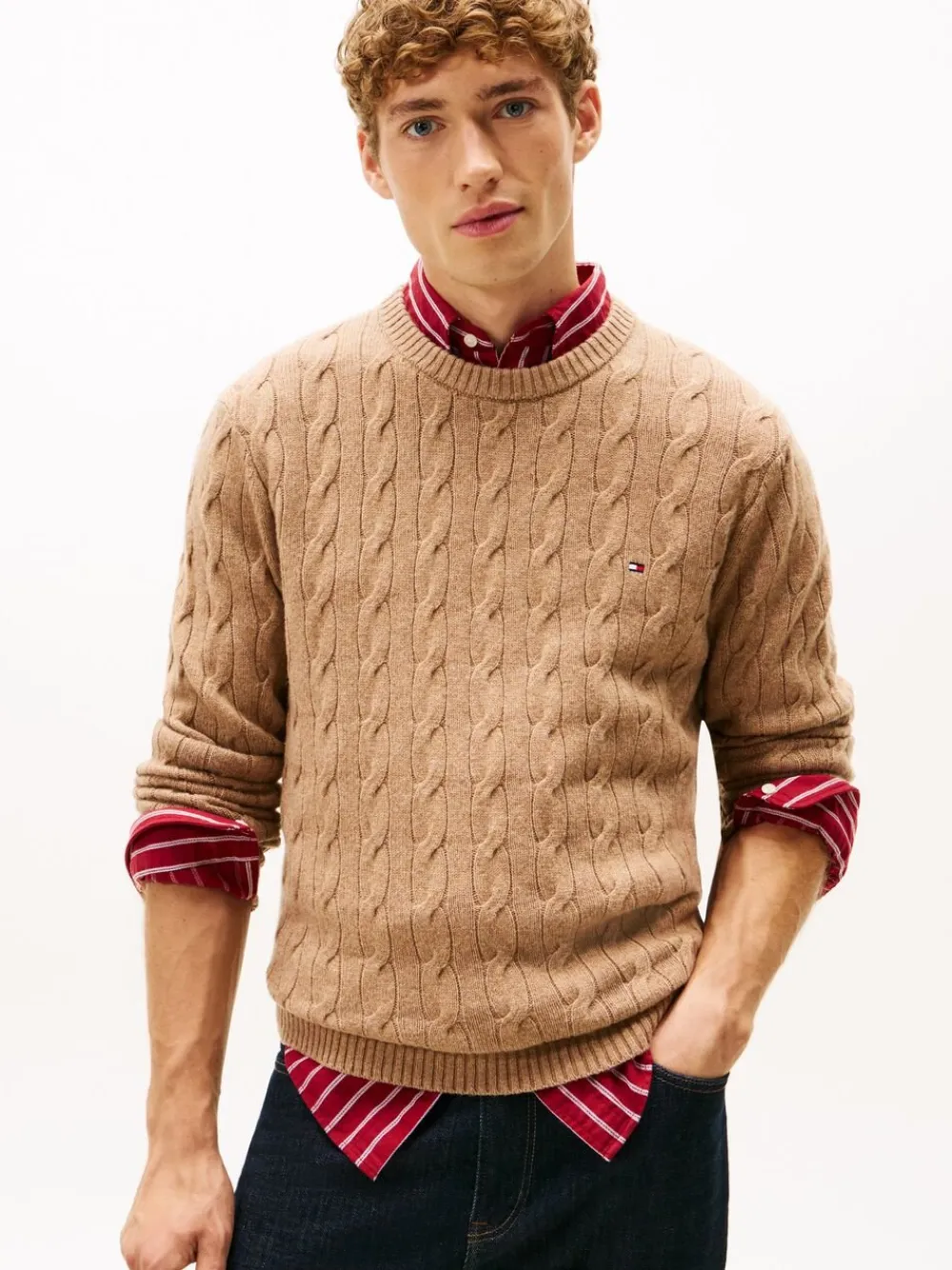 Tommy Hilfiger LAMBSWOOL BLEND CABLE CREW