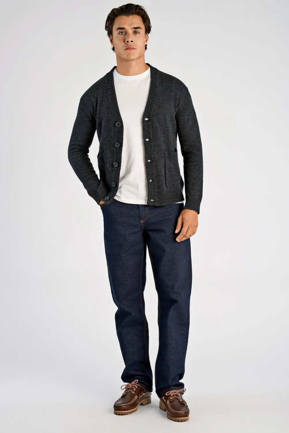 Lindbergh Lambswool button cardigan Grå New