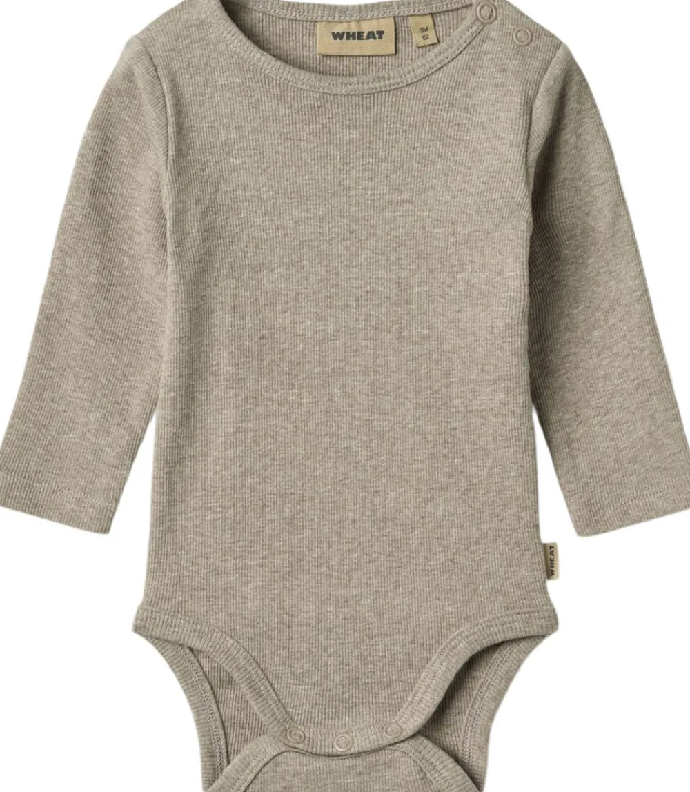 Wheat Langærmet Rib Body Spencer Gravel melange Discount
