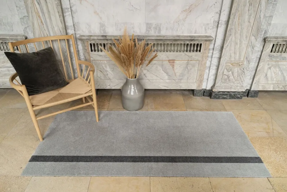 Tica Copenhagen Løber, 90x200 cm, stripe vertical lysegrå/steelgrey