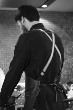 Læderforklæde Suspender Serie Apron Vintage Camel><noscript><img width=