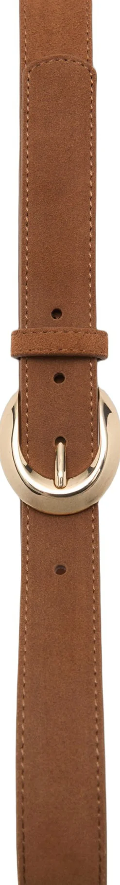 Leather belt with oval buckle><noscript><img width=