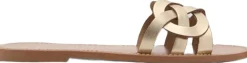 Leather sandals with intertwined st>MANGO Online