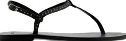 Leather sandals with mini studs><noscript><img width=