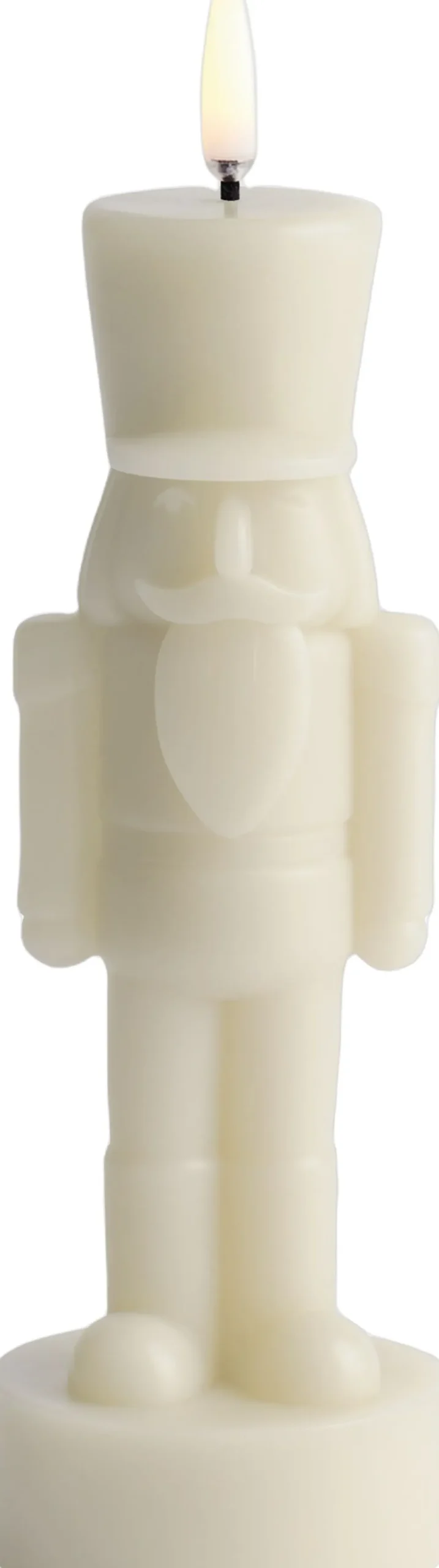 LED candle, Nutcracker, Oyster grey, Smooth, 7x21 cm>Uyuni Online