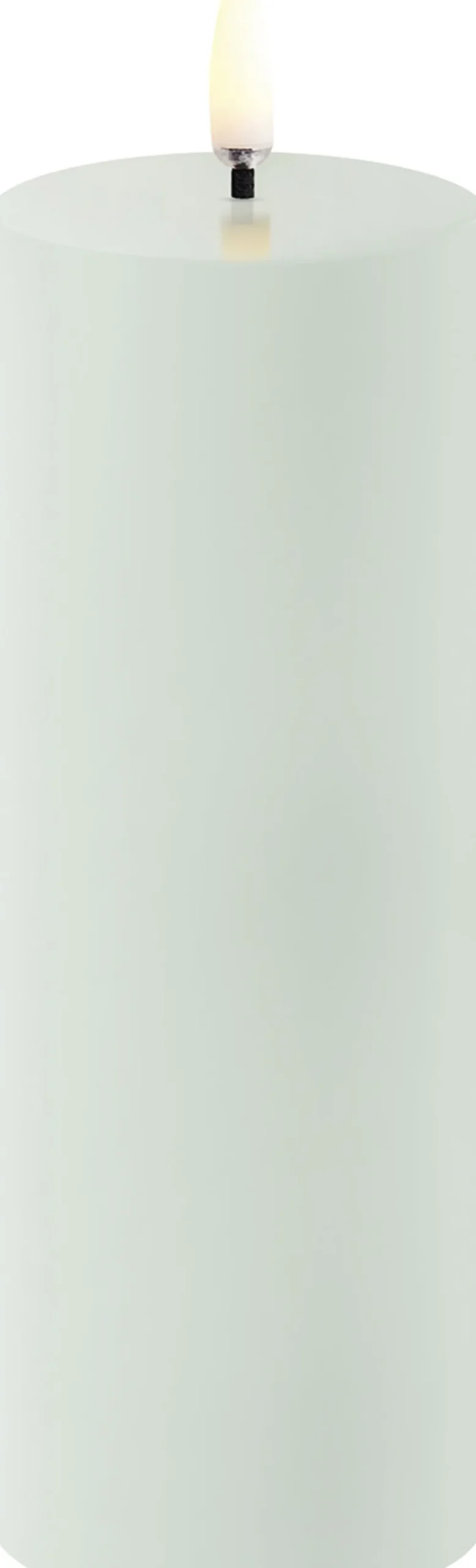 Uyuni LED pillar candle, Dusty Green, Smooth, 5,8x15,2 cm