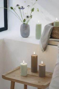 Uyuni LED pillar candle, Sandstone, Smooth, 5,8x15,2 cm