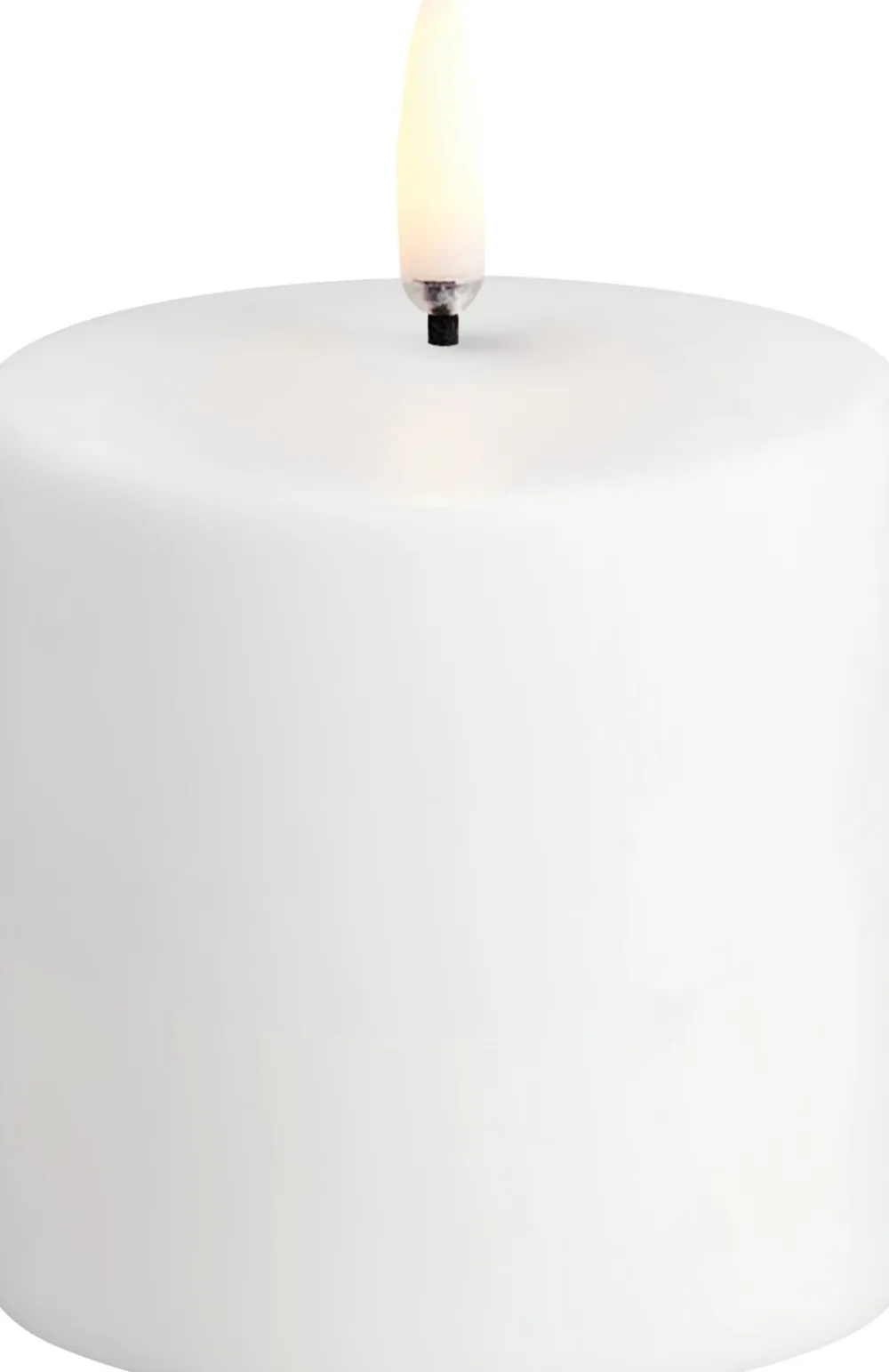 Uyuni LED rechargeable pillar, White plain, 6,8x6,8 cm