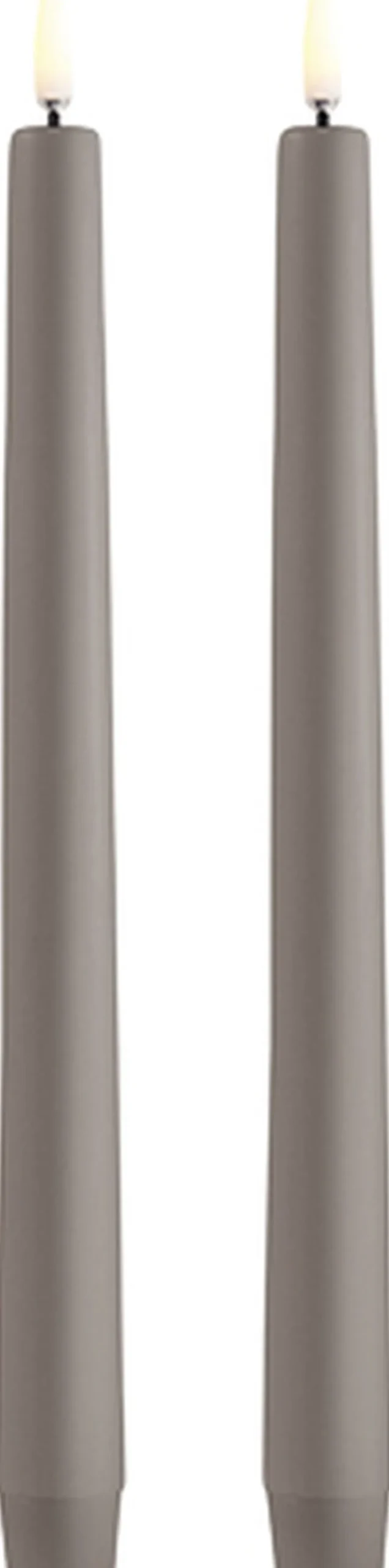 Uyuni LED taper candle, Sandstone, Smooth, 2-pack, 2,3x25 cm