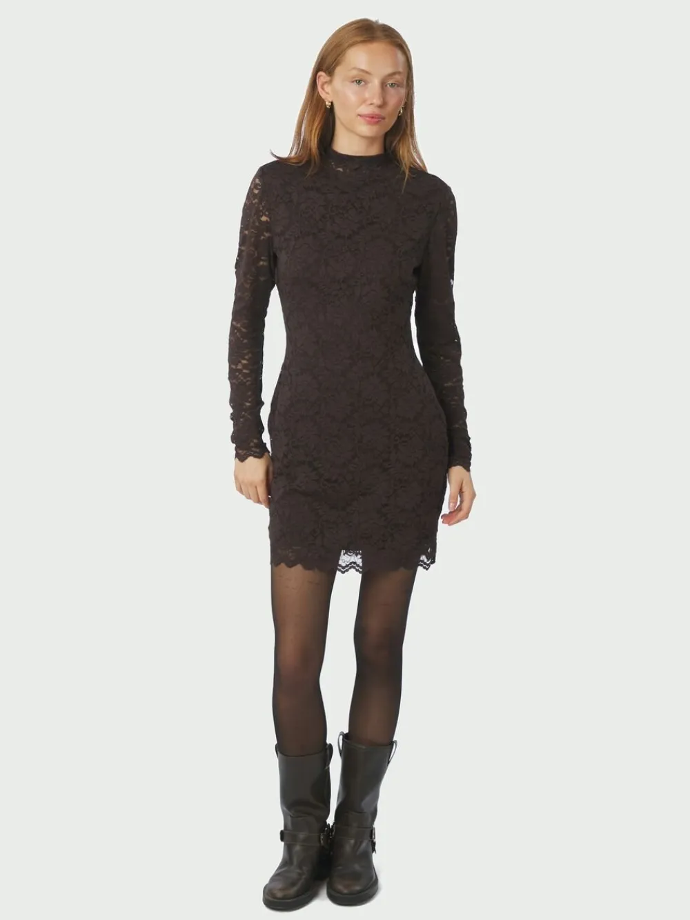 Neo Noir Lizette Laceflower Dress Chocolate brown Clearance