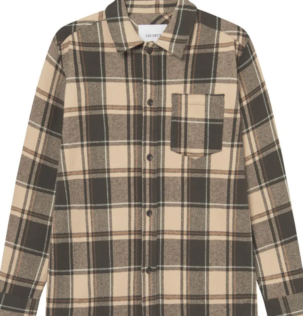 Les Deux Loan Check Twill Overshirt Irish cream Online