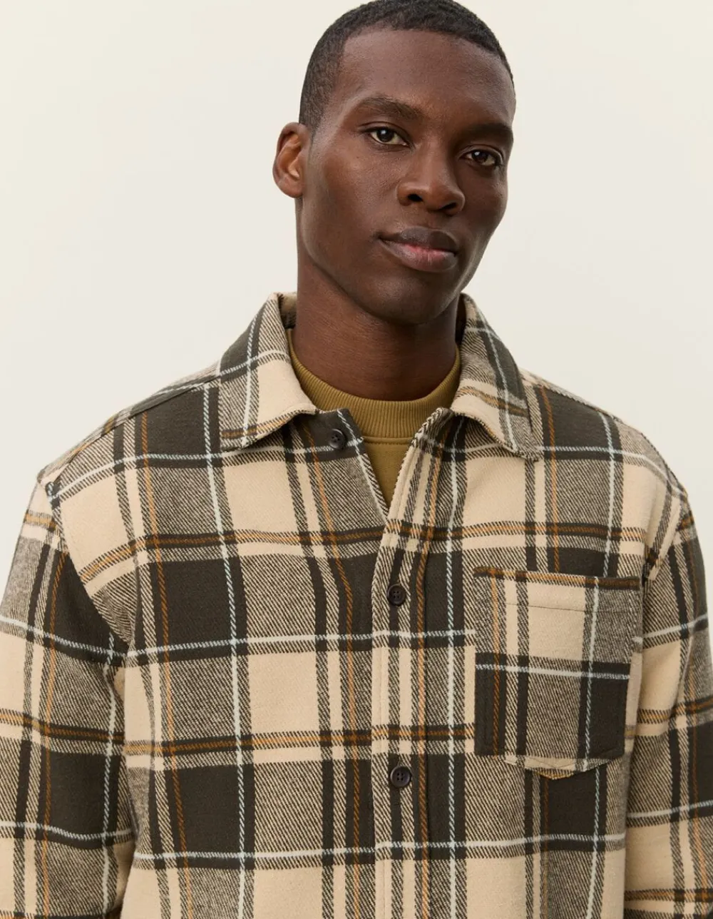 Les Deux Loan Check Twill Overshirt Irish cream Online