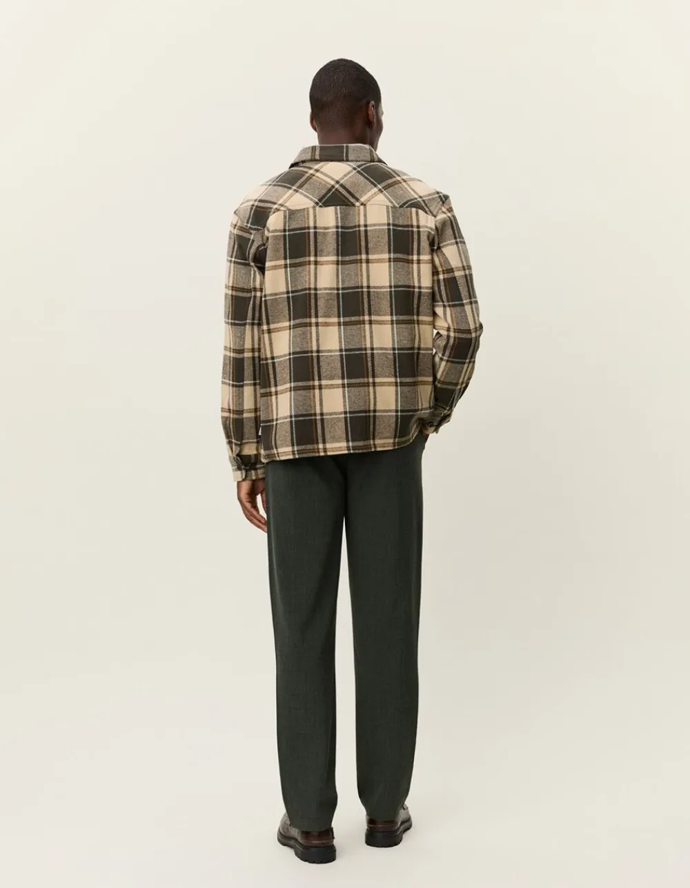 Les Deux Loan Check Twill Overshirt Irish cream Online