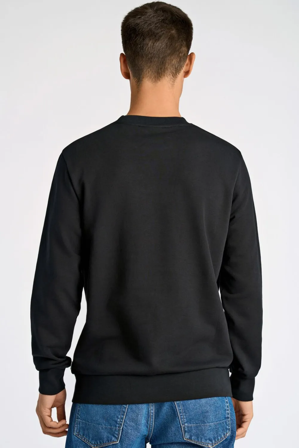 Lindbergh Logo chest print o-neck sweat Sort