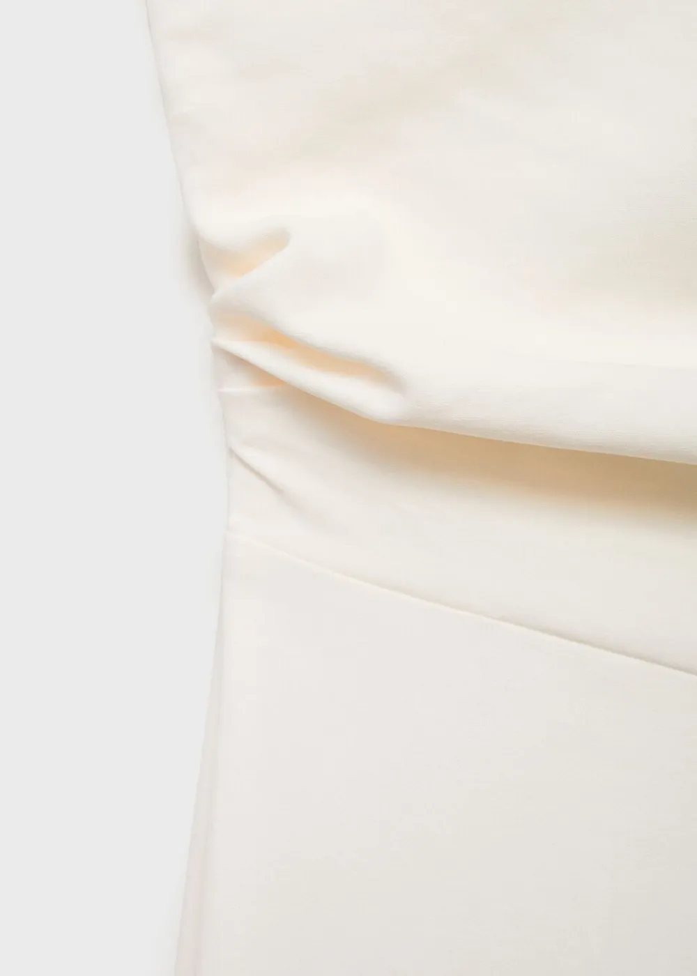 MANGO Long asymmetrical draped jumpsuit Natural white Hot