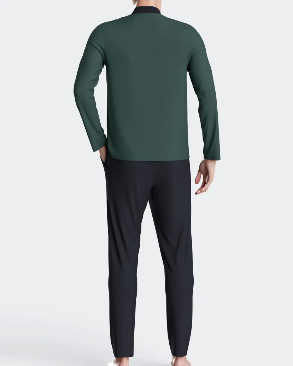 Impetus Long Pyjama set in Cotton Green New