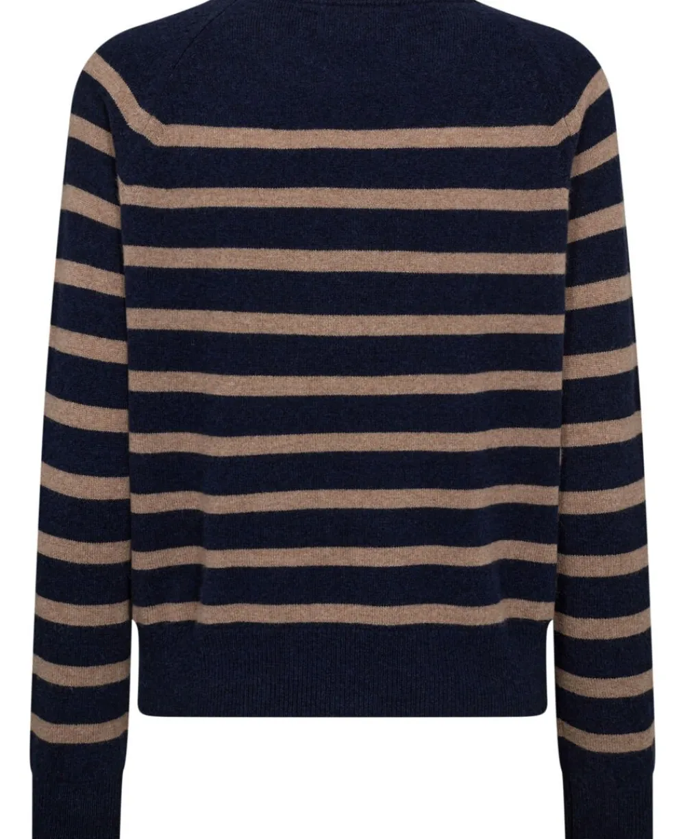 Magasin du Nord Collection Mabel 2 - 100% Cashmere Sand / navy stripe Discount