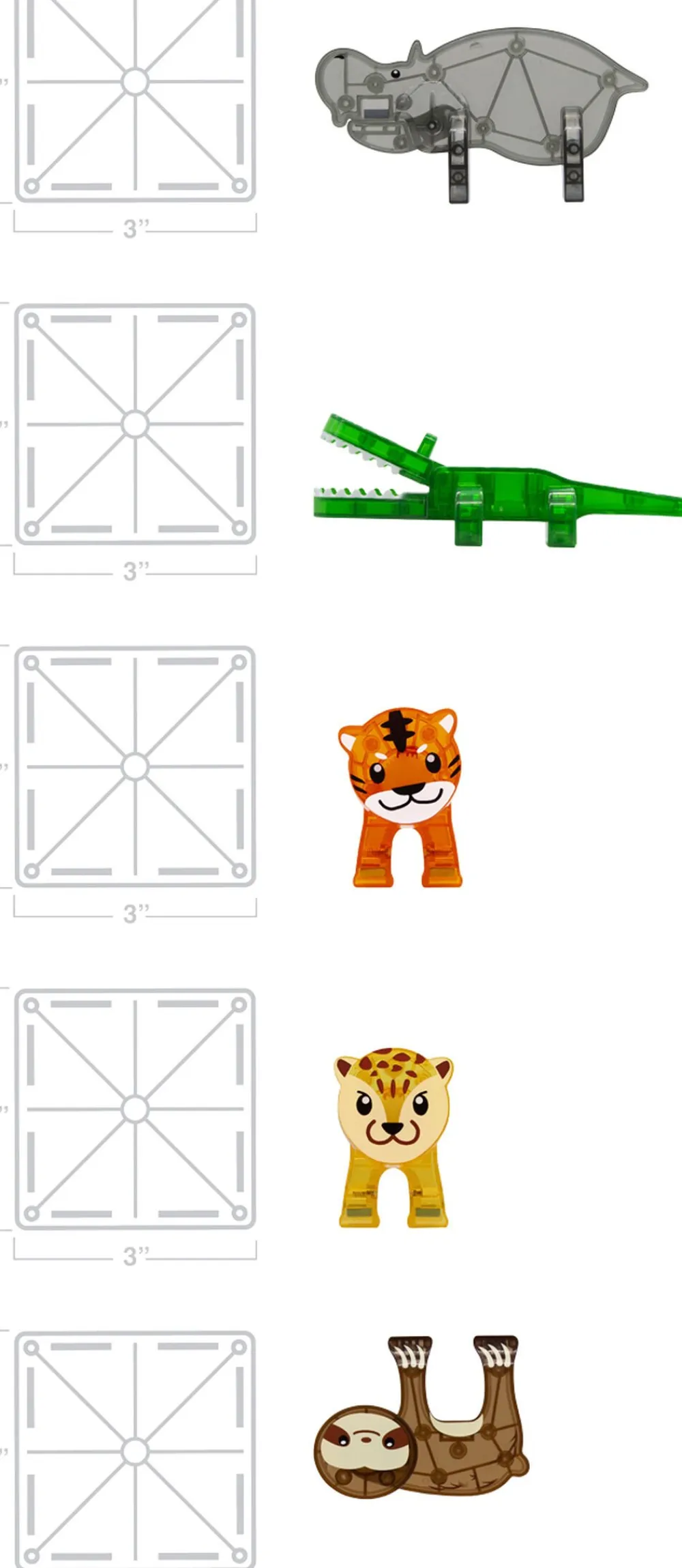 Børn Magna-Tiles Jungle Animals, 25 pcs