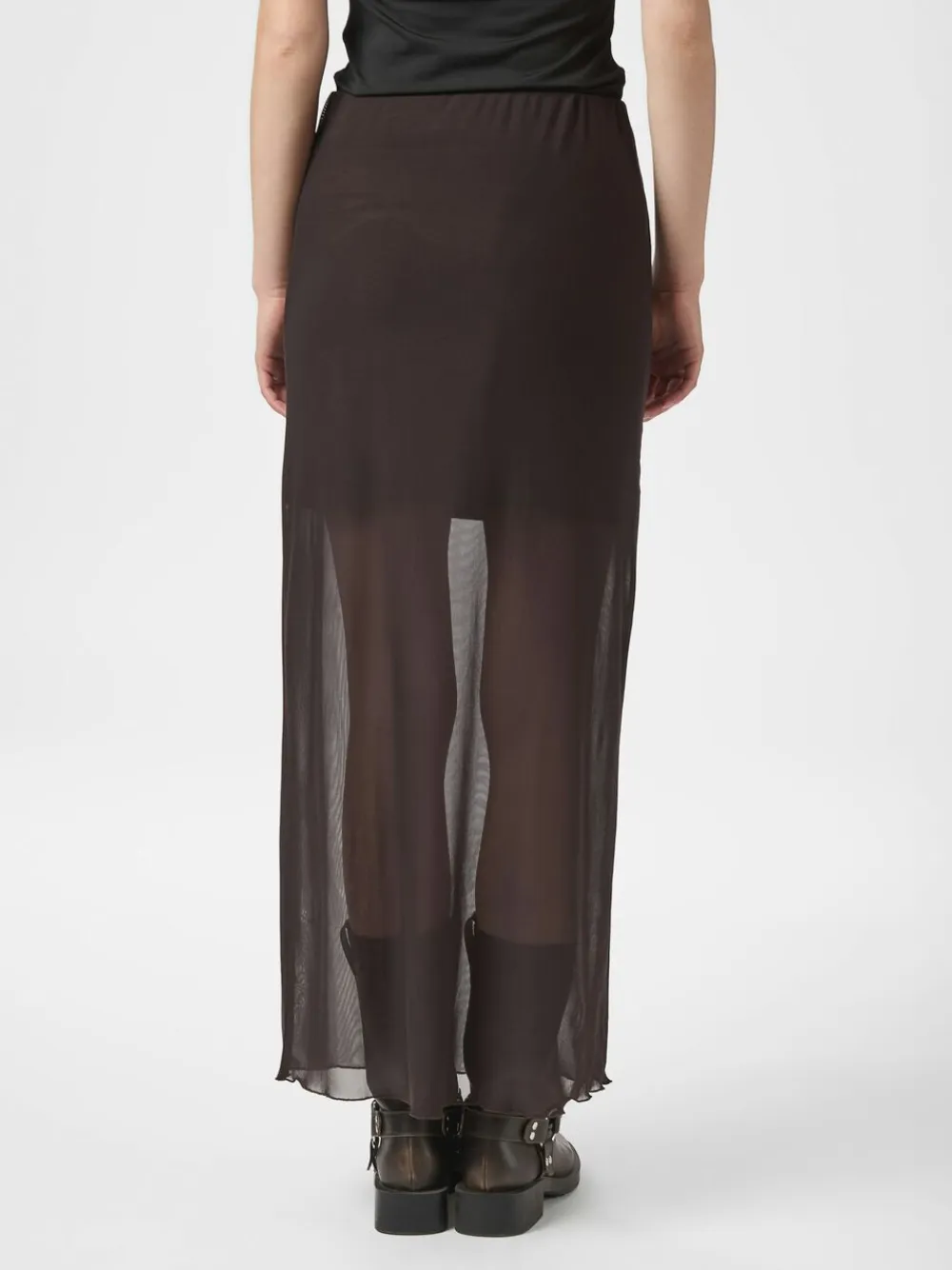 Neo Noir Marlise Mesh Skirt Dark brown New