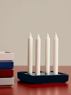 Mattone Candleholder-Large-Dark blu>Hay